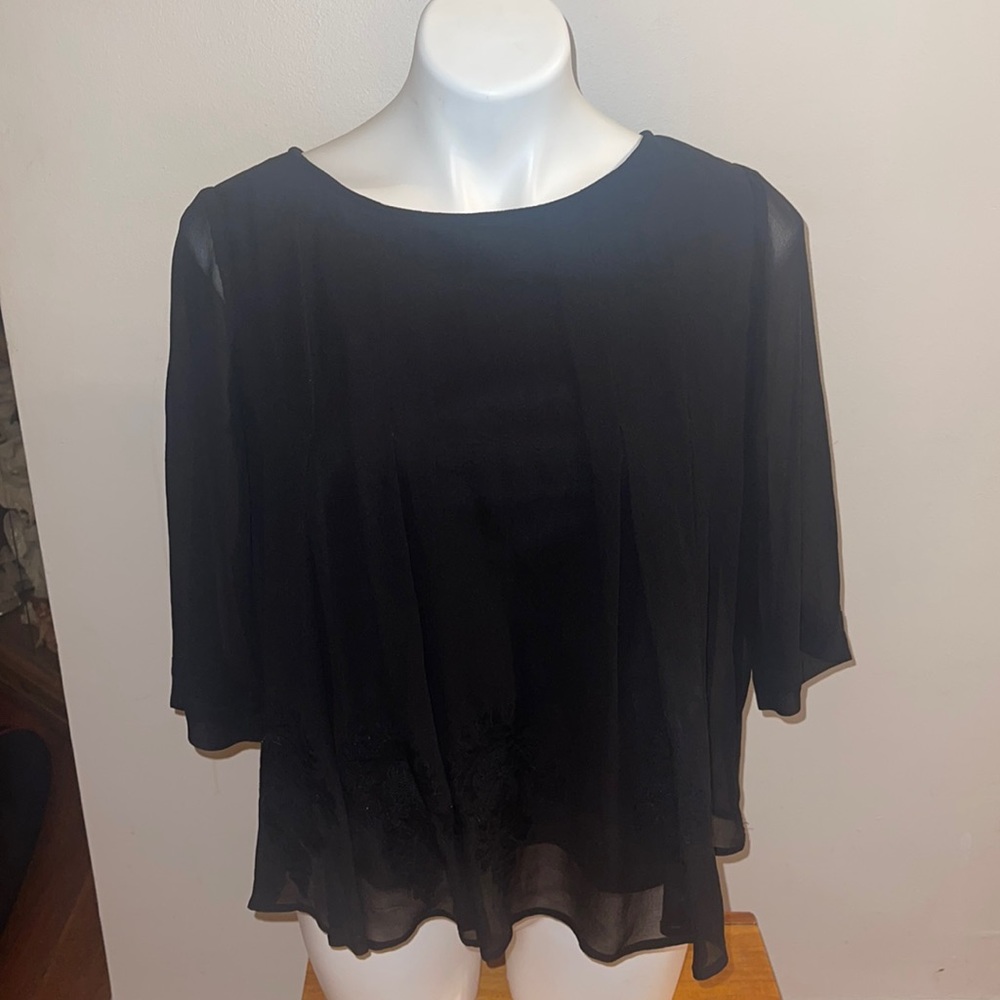 Ba&sh ladies black sheer silk tunic. Size 2.
